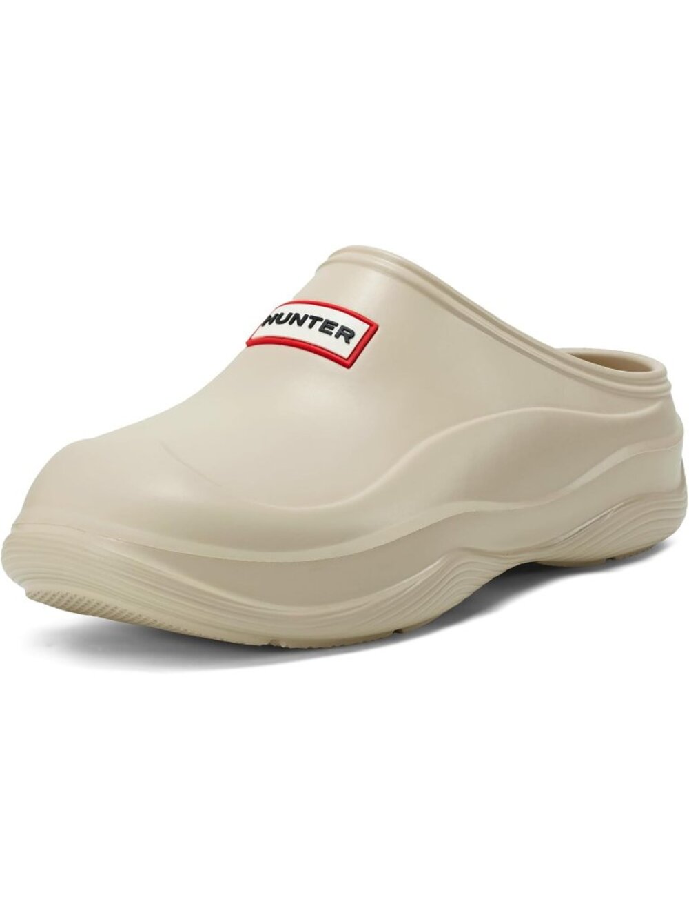 Women's Beige Hunter Waterproof Cream Platform Garden Clogs Sliders